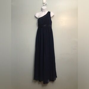 Bari Jay One-Shoulder Navy Dress
